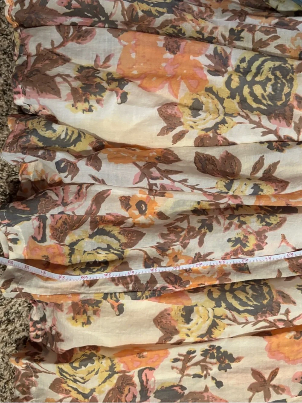 Free People Cream Maxi Dress with Orange, Brown and Yellow Floral Print - Picture 14 of 16